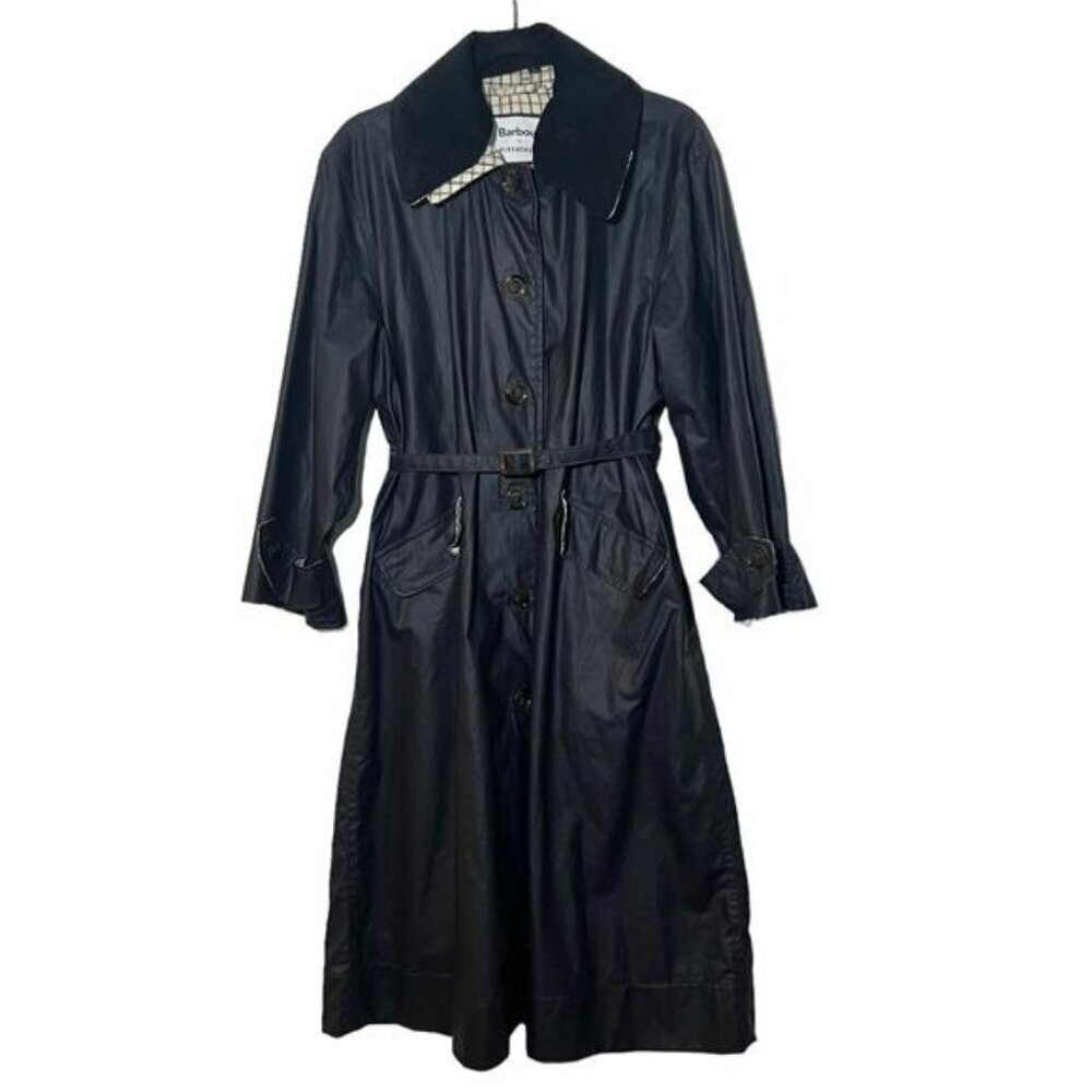 Barbour by Alexa Chung Navy Blue Mildred Trench Coat US8